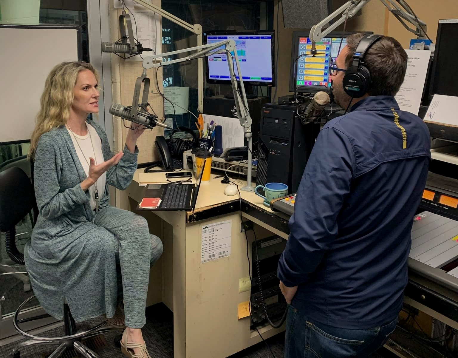 Stephanie Stevens in a radio interview